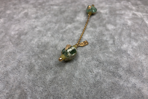 East Roman glass beads chain button in 18K yellow gold - 18K黄金镶嵌东罗马琉璃珠扣子 - aurumspeak