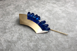 Blue ancient glass beads Brooch - 蓝色古琉璃珠胸针 - aurumspeak