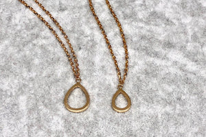 Gem-free The water drop shape Small Necklace - 无宝石系列水滴形小项链 - aurumspeak