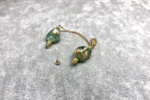East Roman glass beads chain button in 18K yellow gold - 18K黄金镶嵌东罗马琉璃珠扣子 - aurumspeak