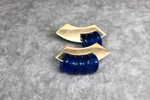 Blue ancient glass beads earrings - 蓝色古琉璃珠耳环 - aurumspeak