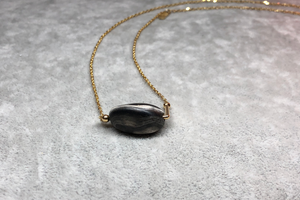 Central Asia ancient onyx bead pendant necklace in 18K gold - 18K黄金镶嵌中亚古玛瑙珠项链 - aurumspeak