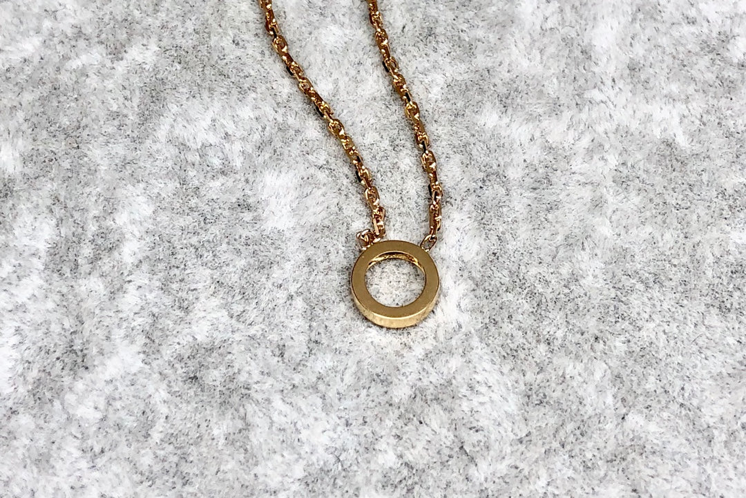 Gem-free The Round shape Small Necklace - 无宝石系列圆形小项链 - aurumspeak