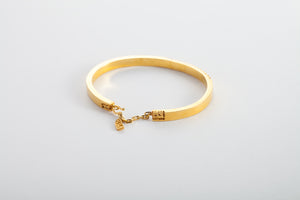 Morse Code Bangle with Chinese Letters on both end - 摩尔斯密码手镯两端汉字款 - aurumspeak