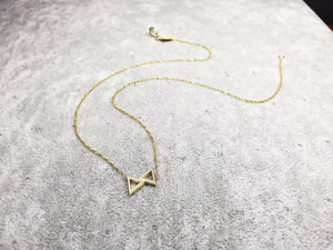 Double Geometry Series 18K Gold Necklace - 18K金双几何系列项链